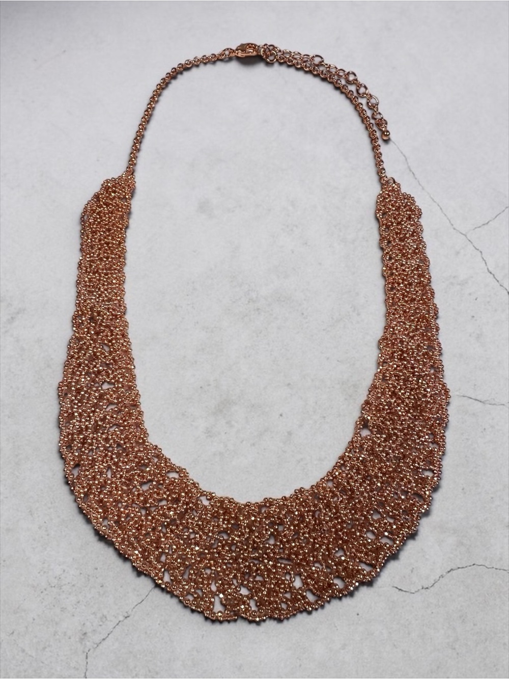 Rose Gold Lace Chain Statement Necklace